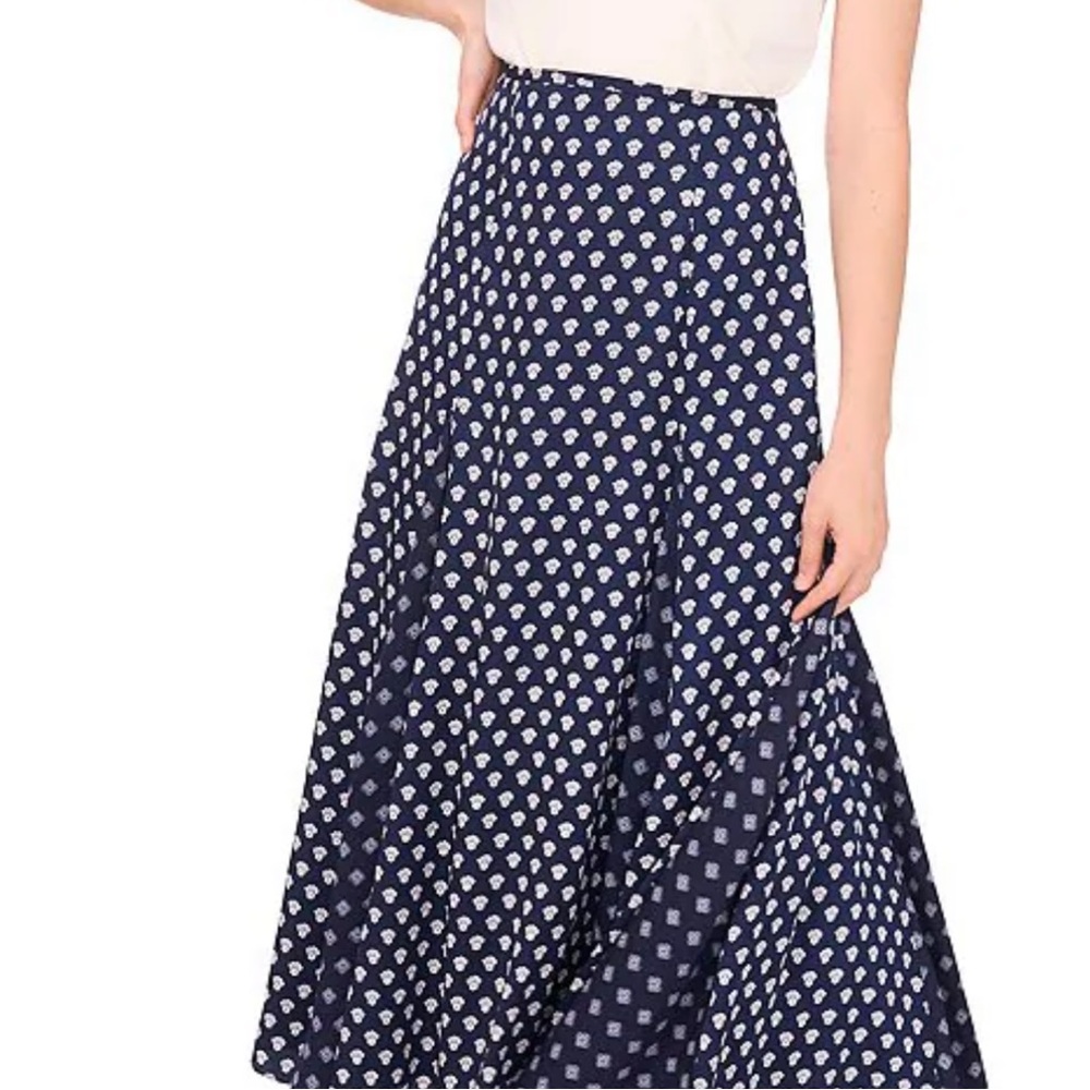Women’s Printed Navy Maxi Skirt